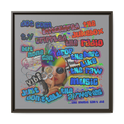 drop the beat - framed canvas art (grey)