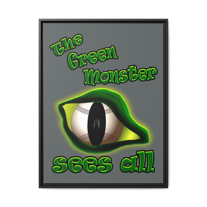 green monster - framed canvas art (dark grey)