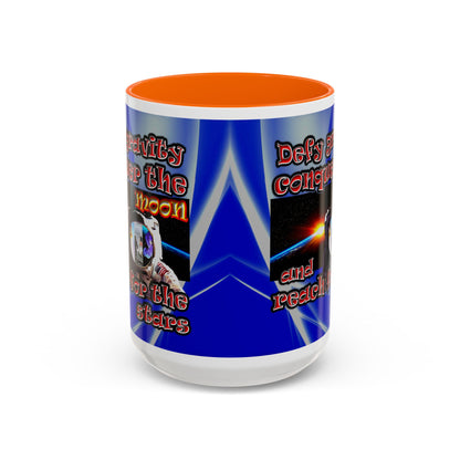 defy conquer reach - Accent Mug (blue-white wave)