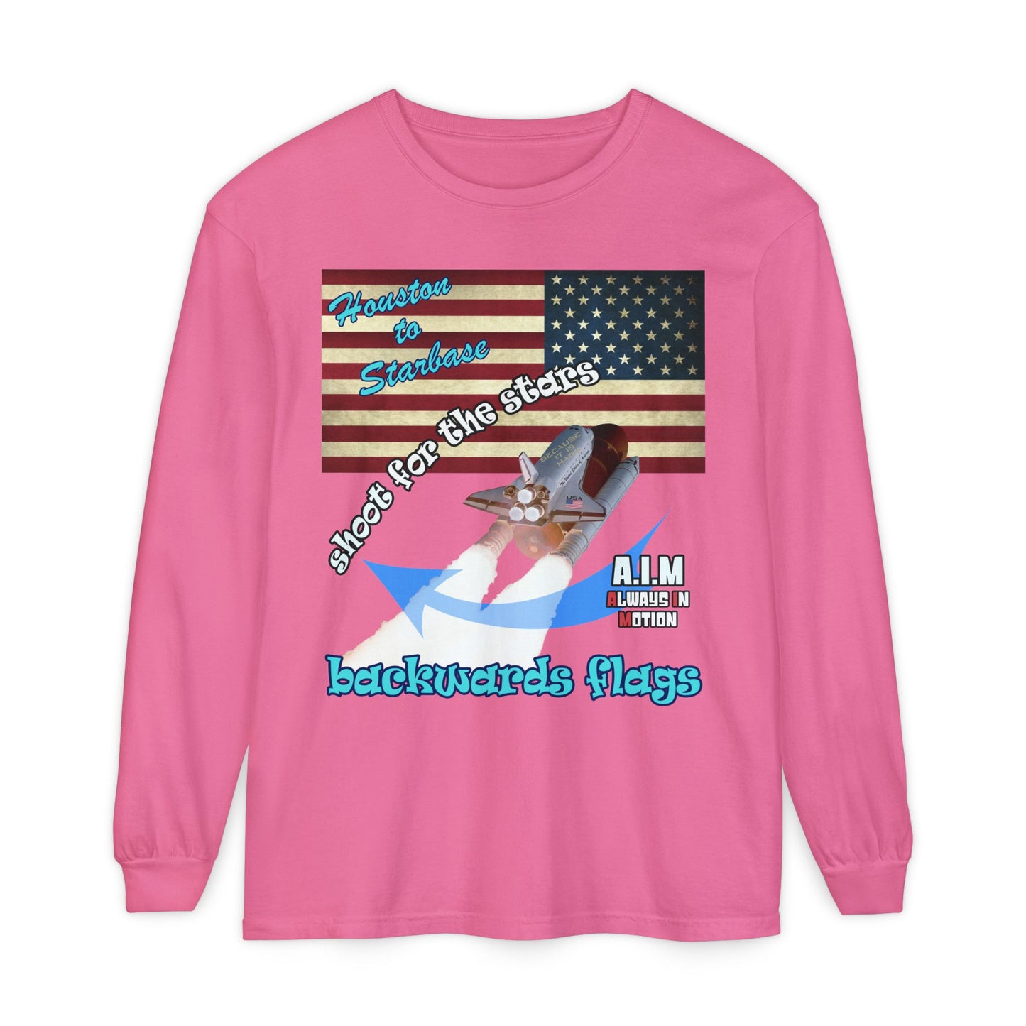 shoot for the stars - Unisex Garment-dyed Long Sleeve T-Shirt