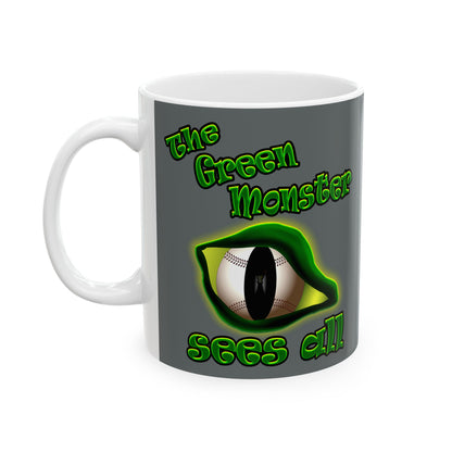 green monster - White Mug (dark grey)