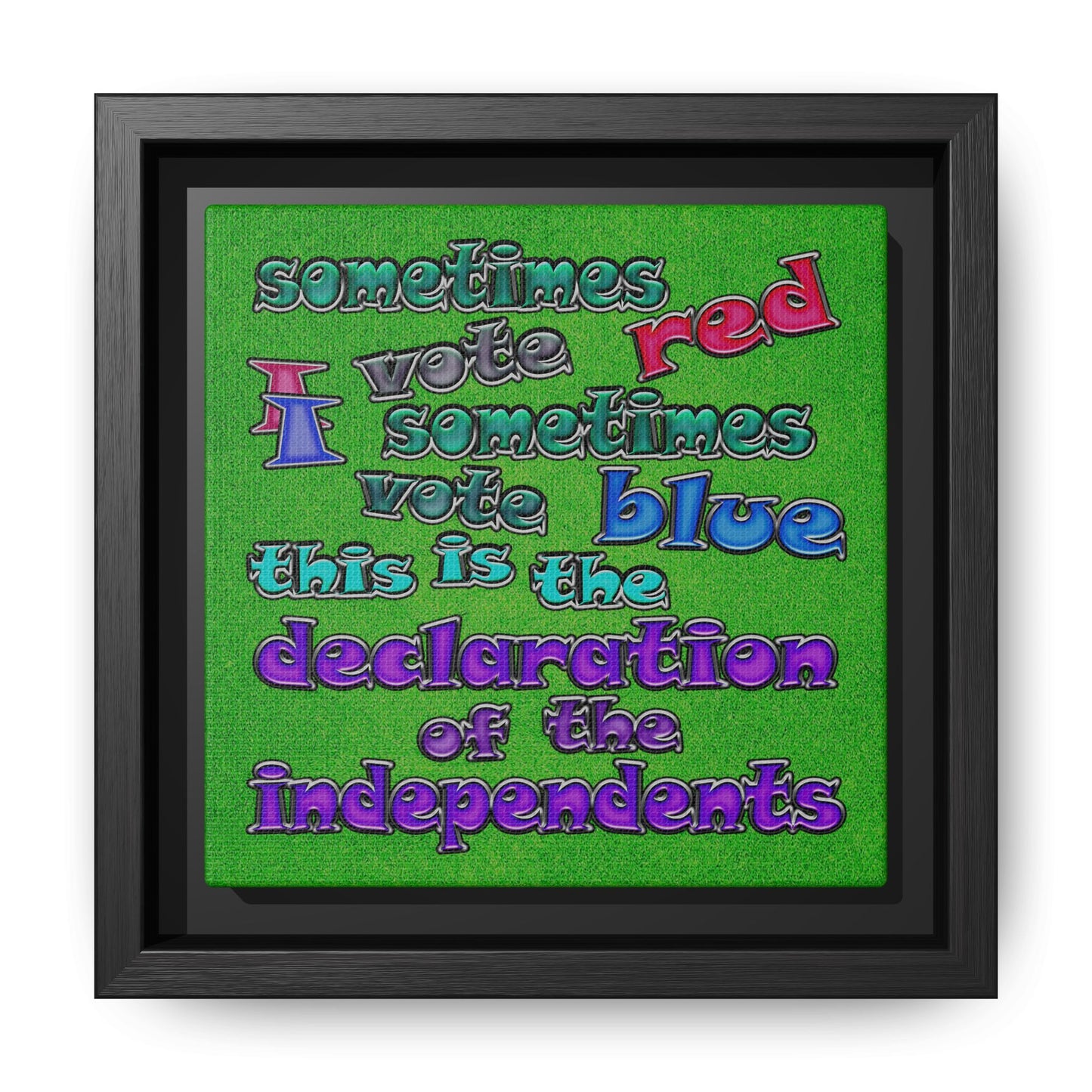 declaration of the independents - framed canvas art (green turf)