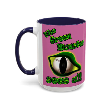 green monster - Accent Mug (light pink)