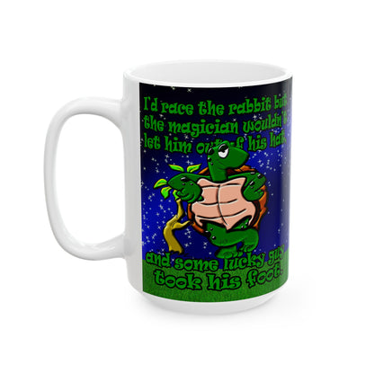 turtle race - White Mug ('snoops' background)