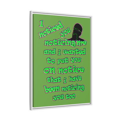 noticed you noticing - framed canvas art (green)