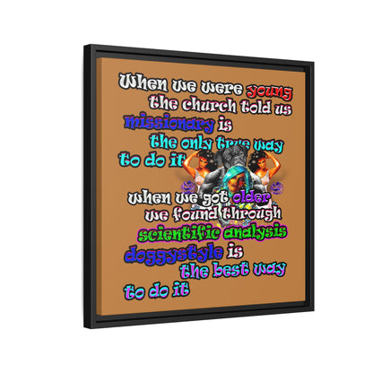 doggystyle - framed canvas art (light brown)