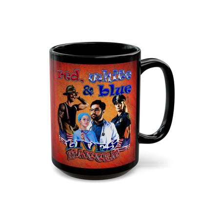 rw&b lives matter - Black Mug (burnt orange)