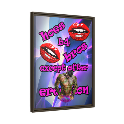 hoes b4 bros - framed canvas art (grey-pink wave)