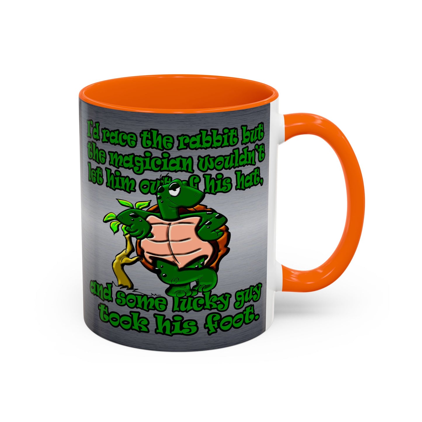 turtle race - Accent Mug (brushed nickel)