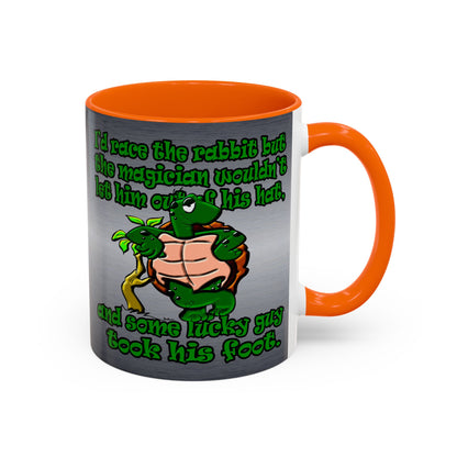 turtle race - Accent Mug (brushed nickel)