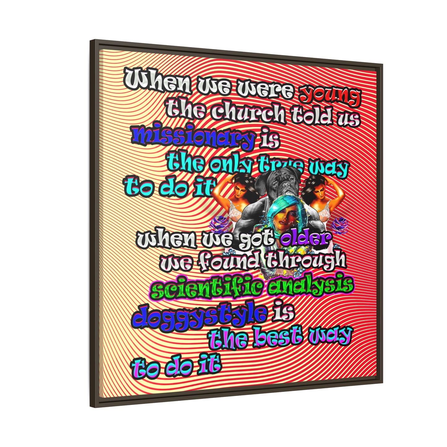 doggystyle - framed canvas art (yellow-orange wave)