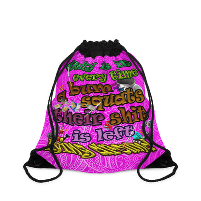the bum's shit - Drawstring Bag (pink swirl)