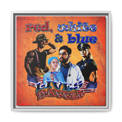 rw&b lives matter - framed canvas art (burnt orange)