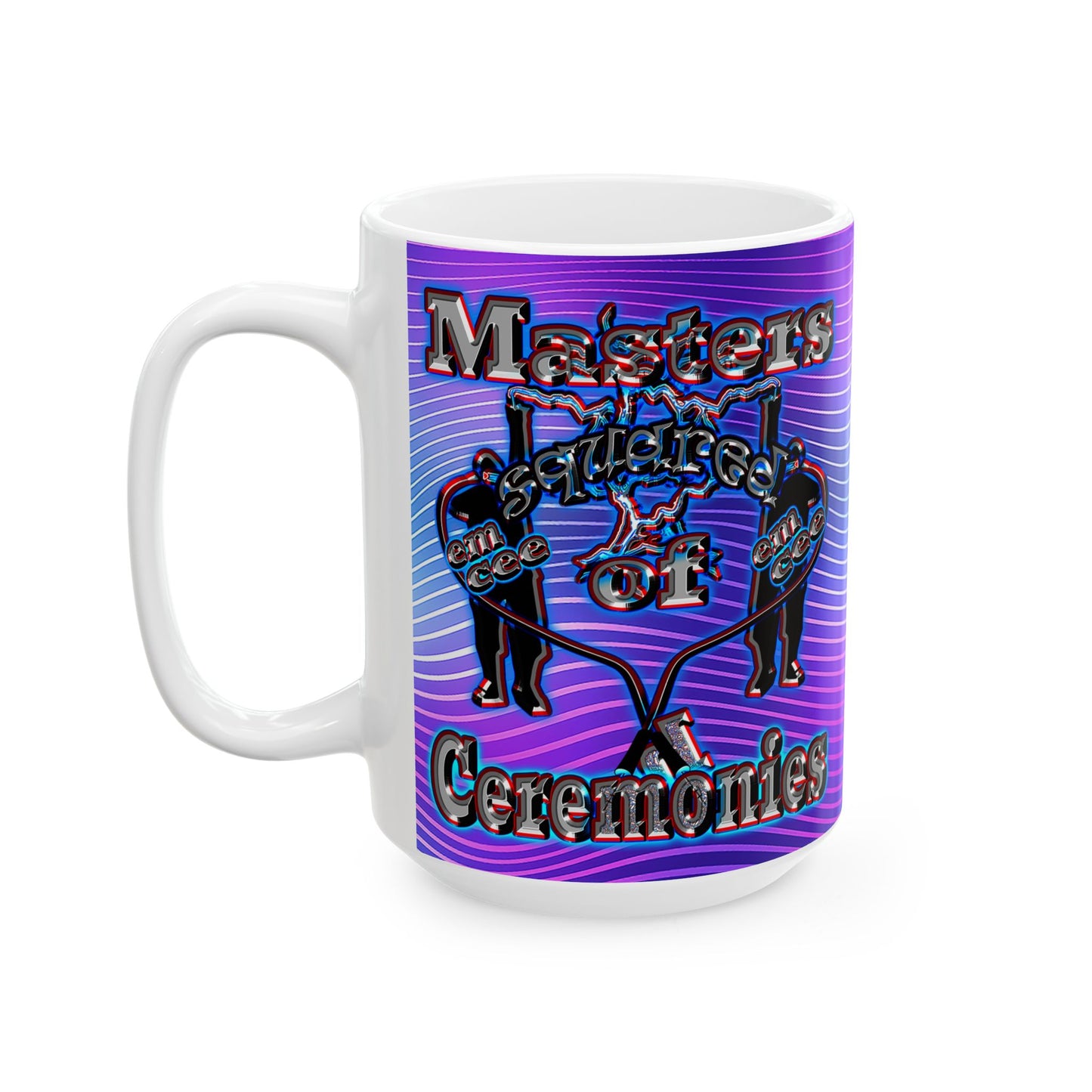em cee squared - White Mug (purple wave)