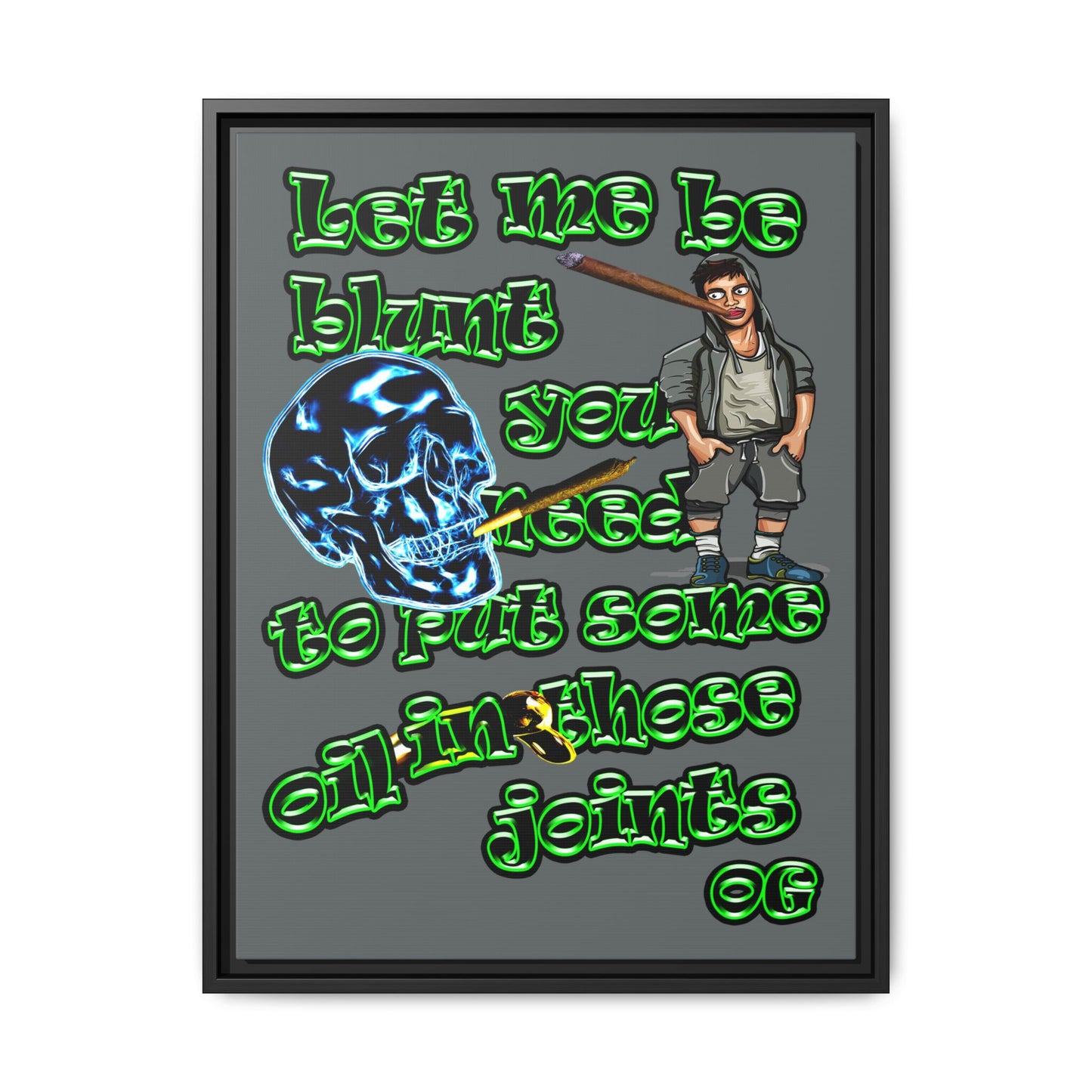 og - framed canvas art (dark grey)