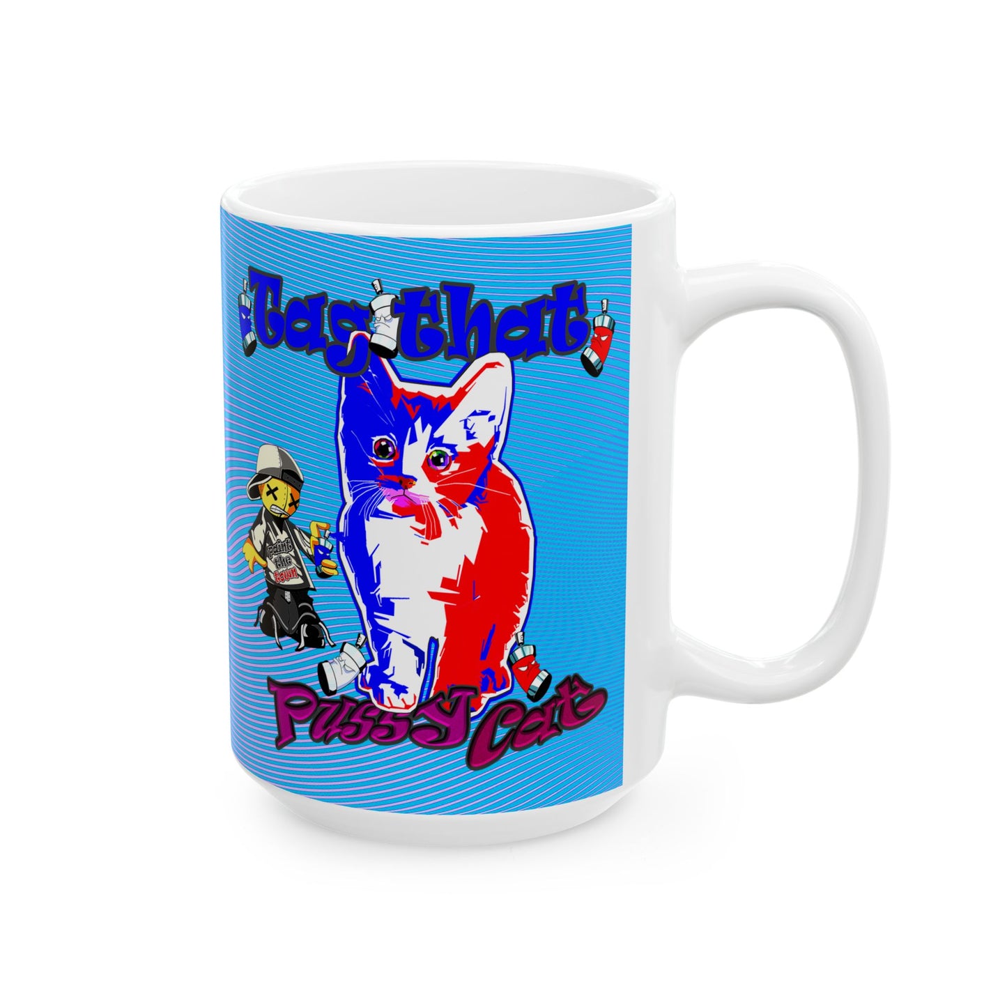 tag that - White Mug (light blue-purple wave)