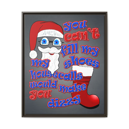 santa's shoes - framed canvas art (grey-light grey)