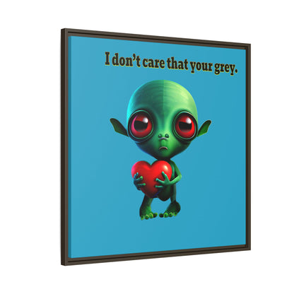 I don't care that your grey - framed canvas art (turquoise)