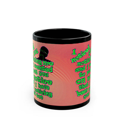 noticed you noticing - Black Mug (yellow-orange wave)