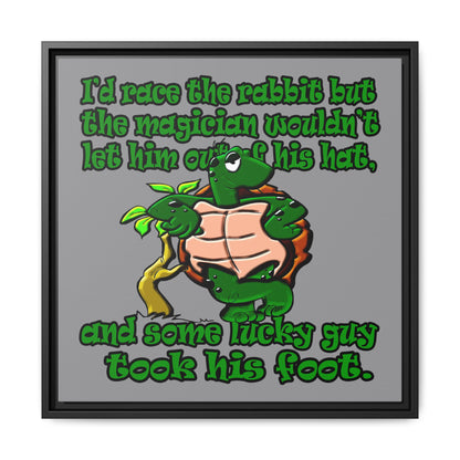 turtle race - framed canvas art (grey)