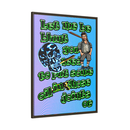 og - framed canvas art (light blue-purple wave)