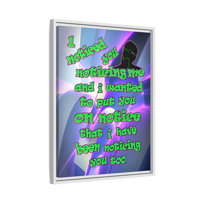 noticed you noticing - framed canvas art (grey-pink wave)