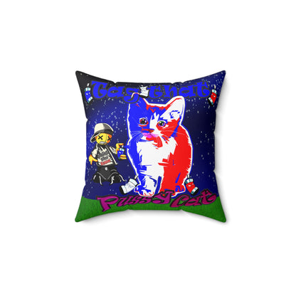 tag that - Spun Polyester Square Pillow - ('snoops' background)