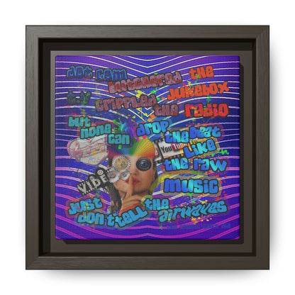 drop the beat - framed canvas art (purple wave)
