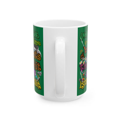 the bum's shit - White Mug (dark green)