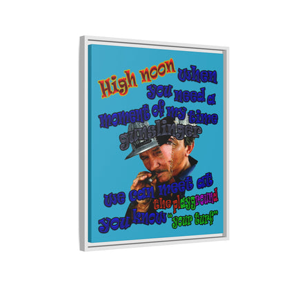 high noon - framed canvas art (turquoise)