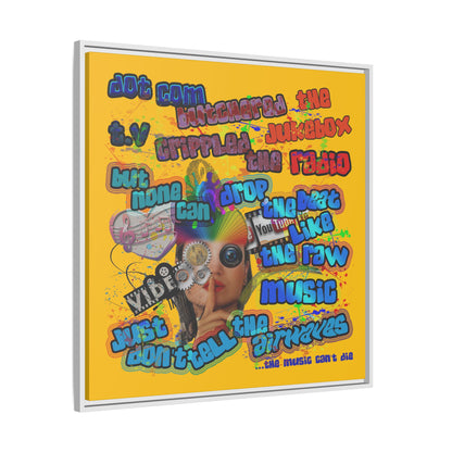 drop the beat - framed canvas art (yellow)