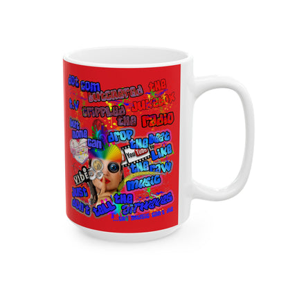 drop the beat - White Mug (red)