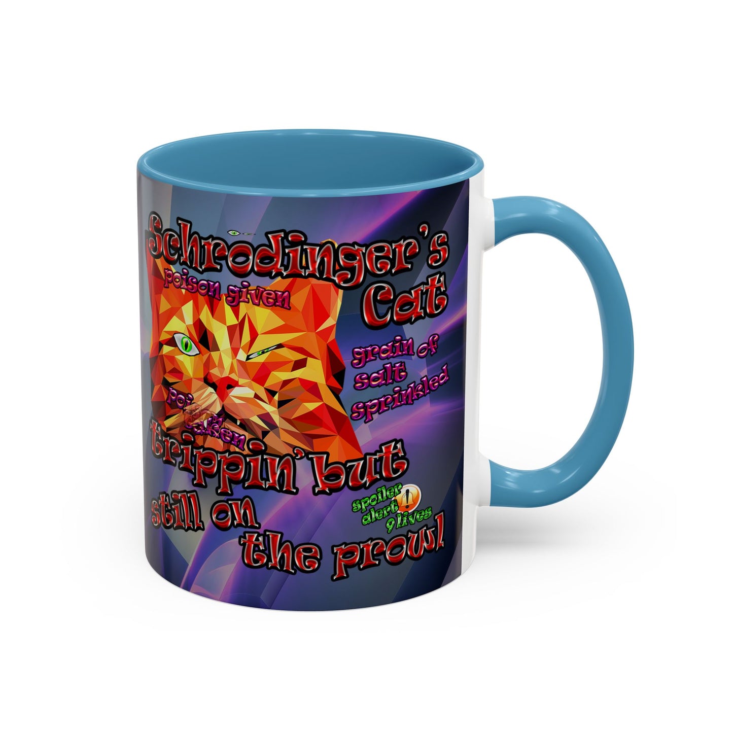 schrodinger's cat - Accent Mug (grey-pink wave)