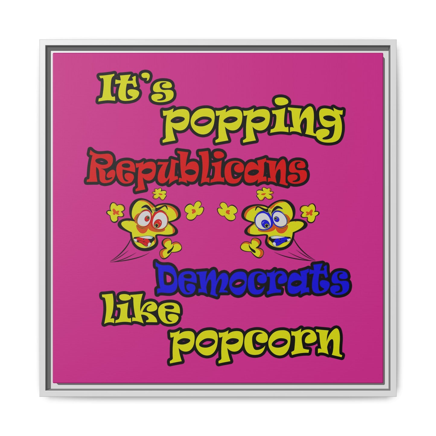 popping like popcorn - framed canvas art (pink)