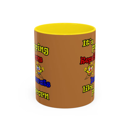 popping like popcorn - Accent Mug (light brown)