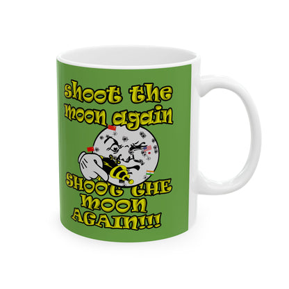 shoot the moon again - White Mug (green)