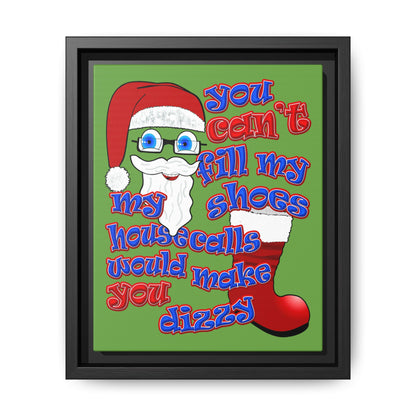 santa's shoes - framed canvas art (green)