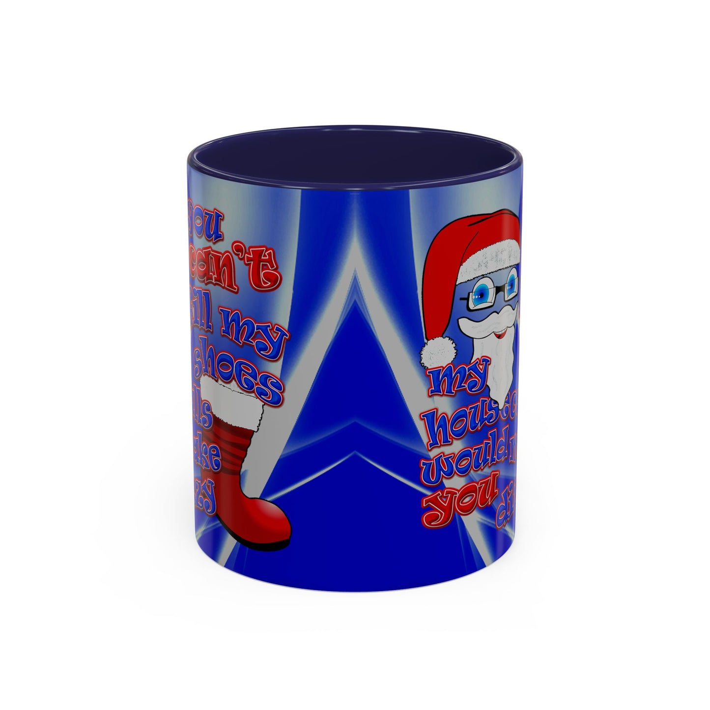 santa's shoes - Accent Mug (blue-white wave)