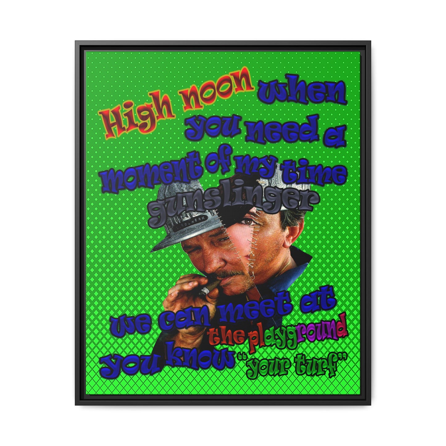 high noon - framed canvas art (logo green)