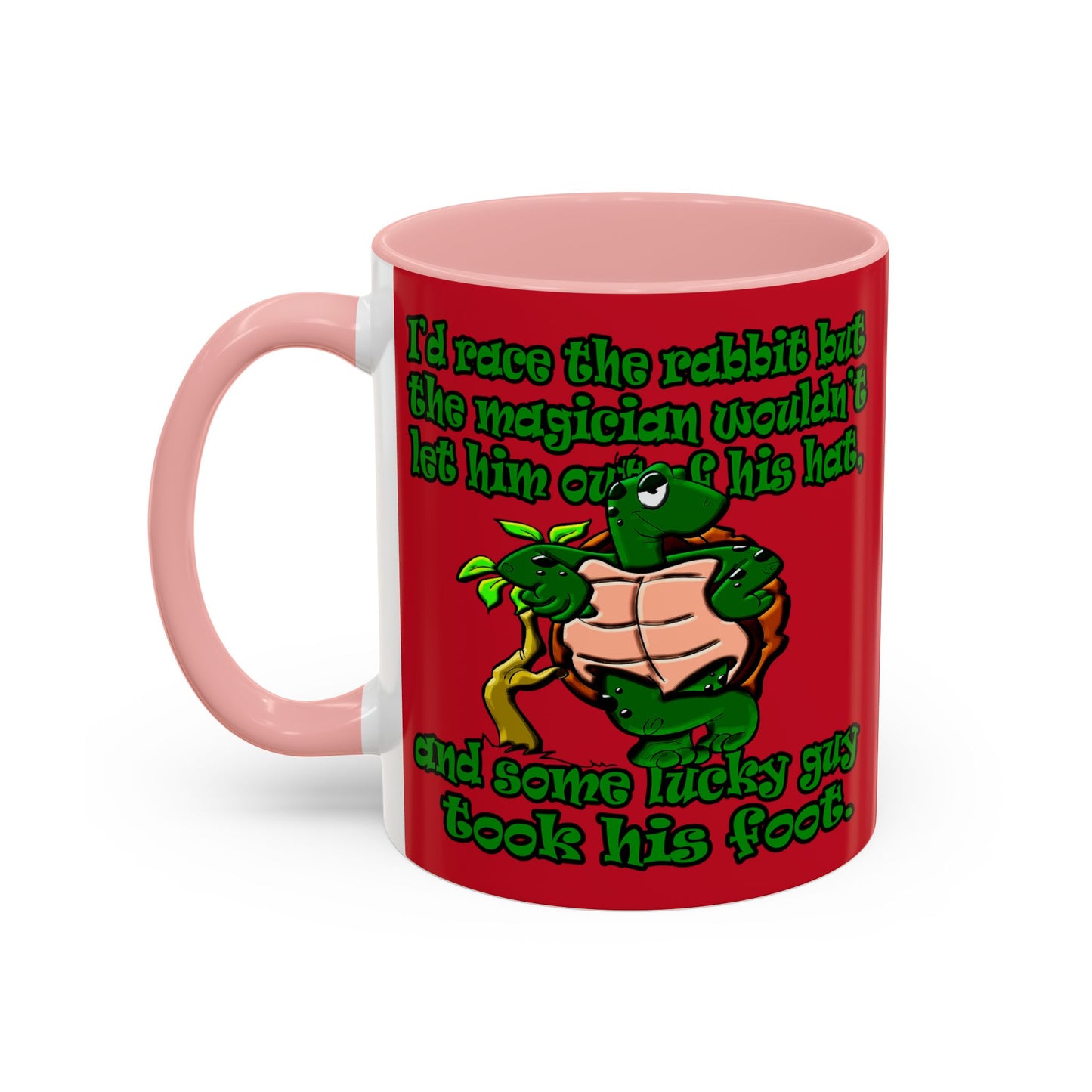 turtle race - Accent Mug (dark red)