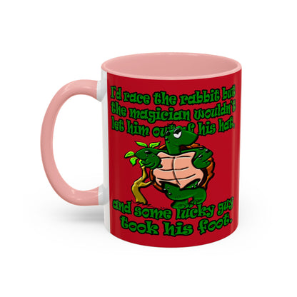 turtle race - Accent Mug (dark red)