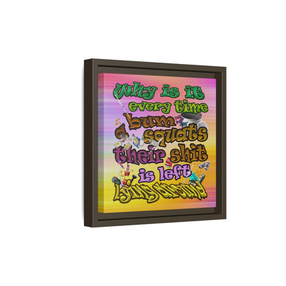 the bum's shit - framed canvas art (color blur)
