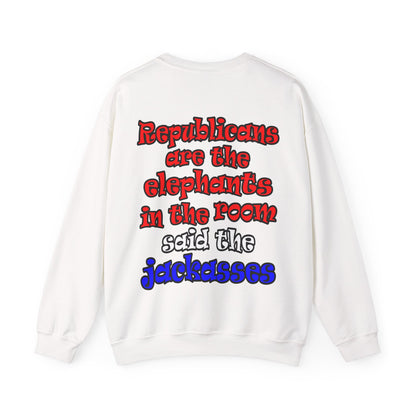 donkeys and elephants - Unisex Heavy Blend™ Crewneck Sweatshirt