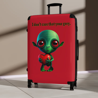 I don't care that your grey - Suitcase (dark red)