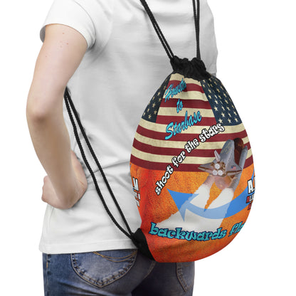 shoot for the stars - Drawstring Bag (burnt orange)