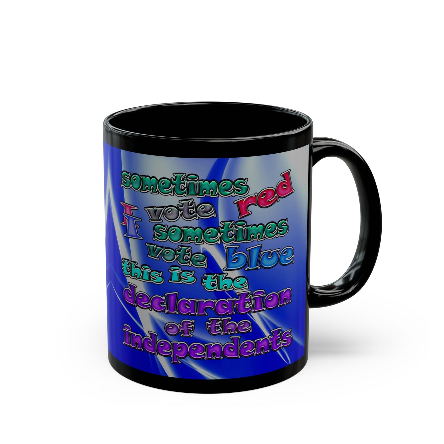 declaration of the independents - Black Mug (blue-white wave)