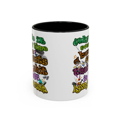 the bum's shit - Accent Mug (white)
