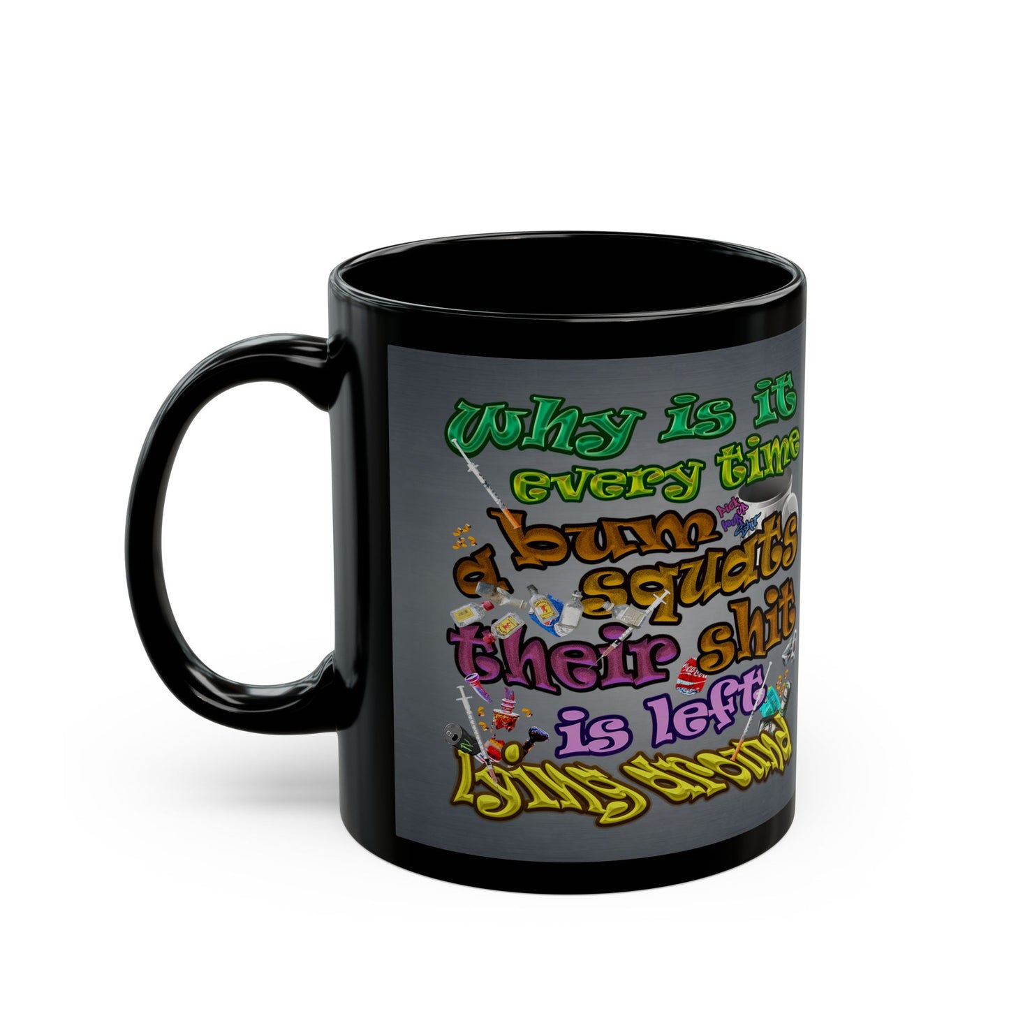 the bum's shit - Black Mug (grey-light grey)