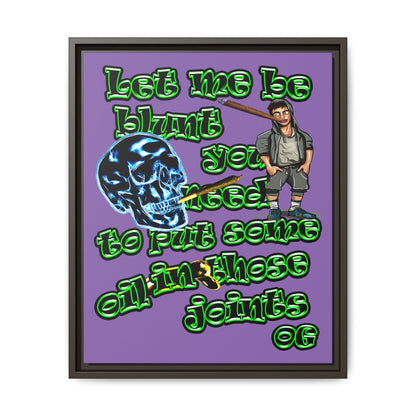 og - framed canvas art (light purple)