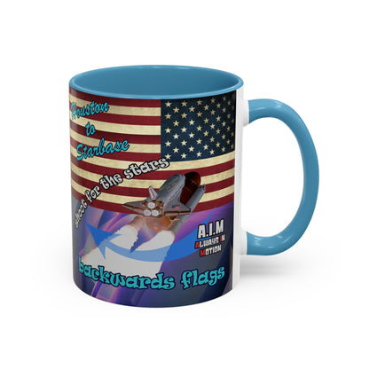 shoot for the stars - Accent Mug (grey-pink wave)